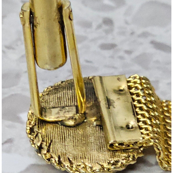 Classy Mid Century Vintage Cuff Link & Tie Pin Textured Honeycombs - Picture 6 of 6